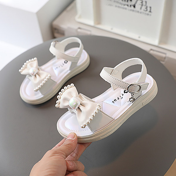 Dječje sandale sa perlama i trakom u tri boje