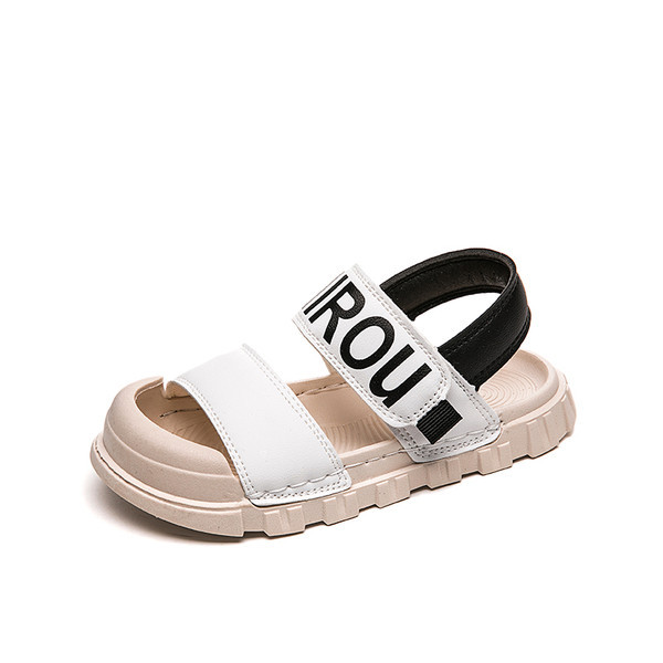 Dječje sandale s kožnim remenčićima i natpisom