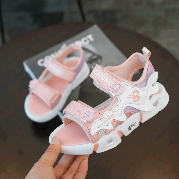 Детски сандали с лепенки и надпис - за момчета