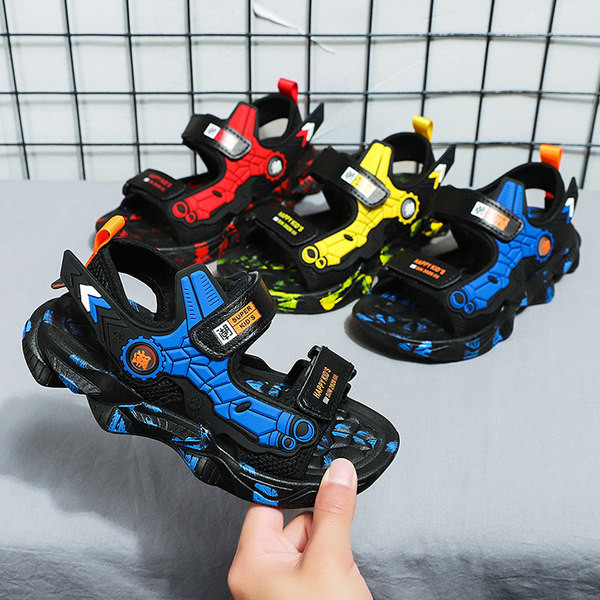 Детски сандали с лепенки в три цвята