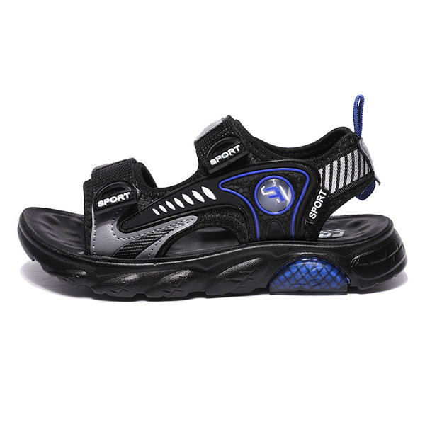 Детски сандали с лепенка в черен цвят 