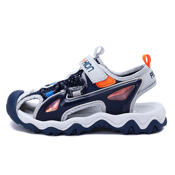 Ежедневни детски сандали с надпис и велкро закопчаване