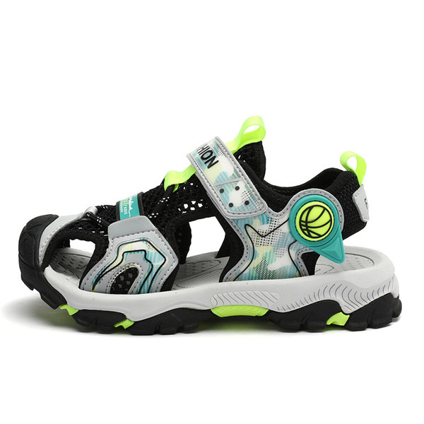 Детски сандали с надпис и лепенки - три цвята