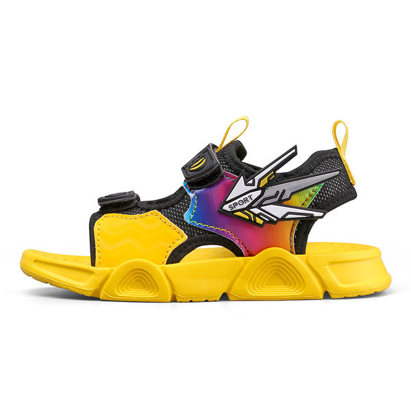 Детски сандали за момчета с цветна апликация 