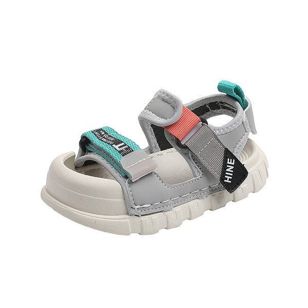 Сандали за момче с текстилни каишки  и лепенки