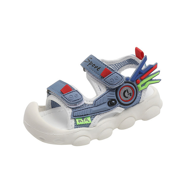 Детски сандали с апликация и лепенки 