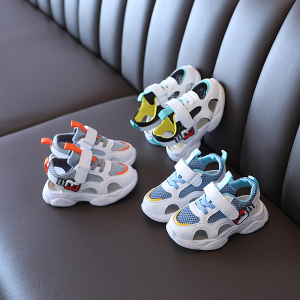 Ежедневни детски затворени сандали с велкро закопчаване