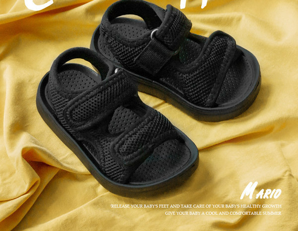 Платнени детски сандали с лепенка - няколко цвята