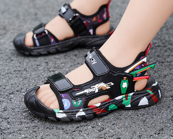 Детски сандали с цветен десен - няколко цвята