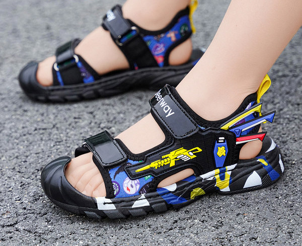 Детски сандали с цветен десен - няколко цвята