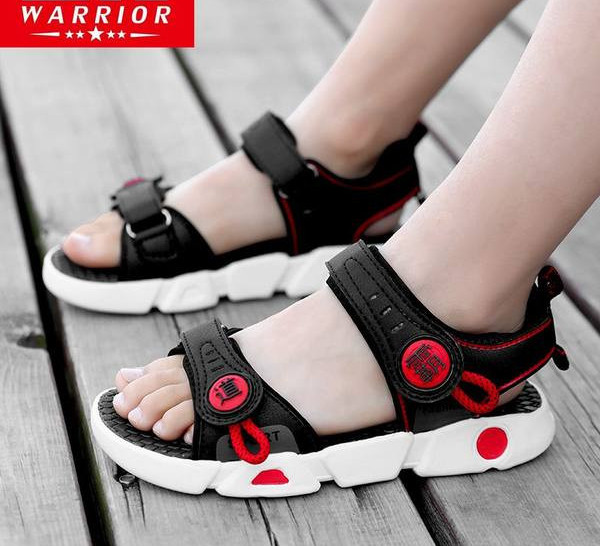 Детски сандали с каишки от еко кожа и текстил