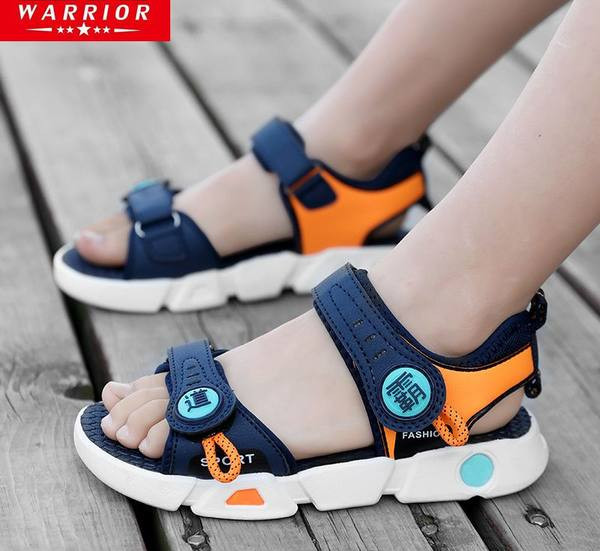 Детски сандали с каишки от еко кожа и текстил