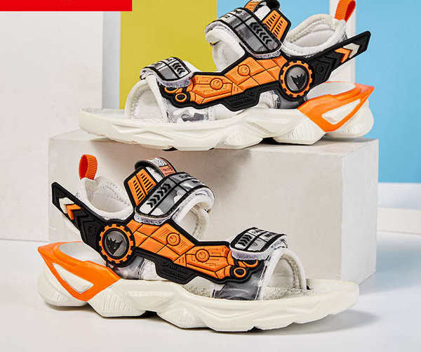 Детски цветни сандали с лепенки в три цвята