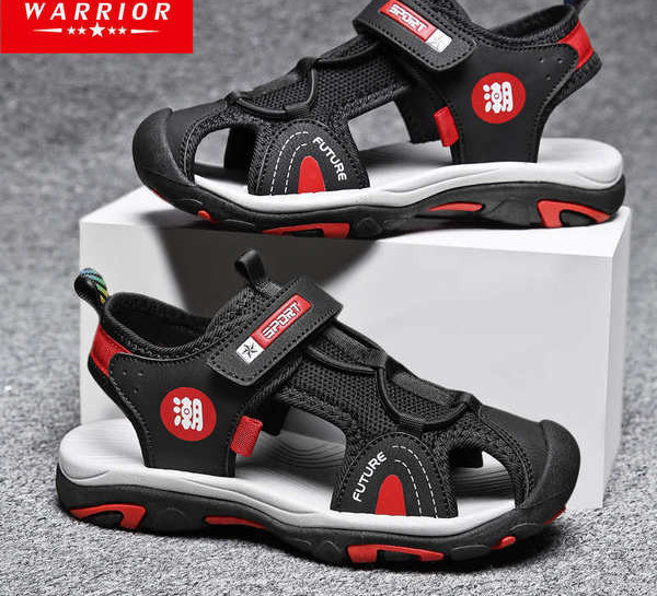 Нов модел детски сандали с каишки от еко кожа и текстил