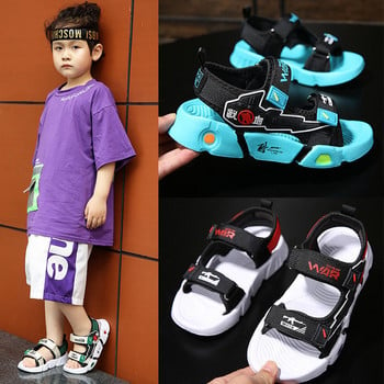 Back force boy sandals 2021 Summer new fashion mid -style girl soft beach shoes children shoes children\'s shoes