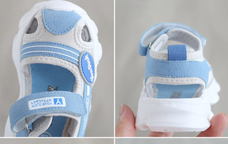 Vaikiškos vasarinės basutės uždarais pirštais