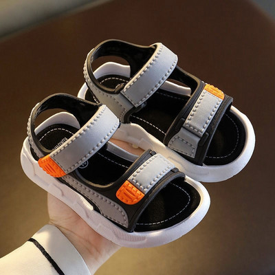 Παιδικά σανδάλια με βελκρό σε τρία χρώματα και επίπεδη σόλα