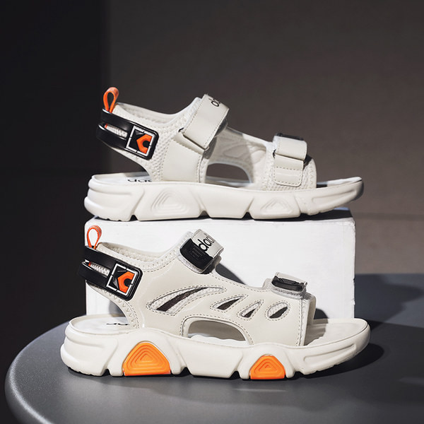 Feliratos műbőr szandál fiúknak