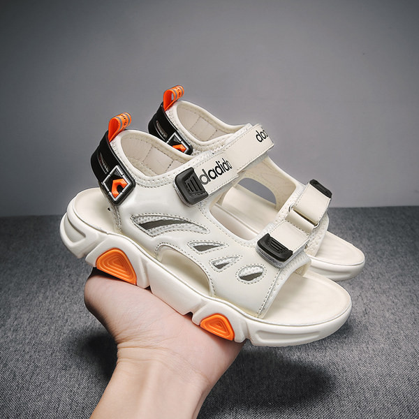 Feliratos műbőr szandál fiúknak