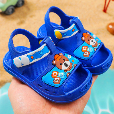 Sandale de cauciuc pentru copii cu aplicație colorată