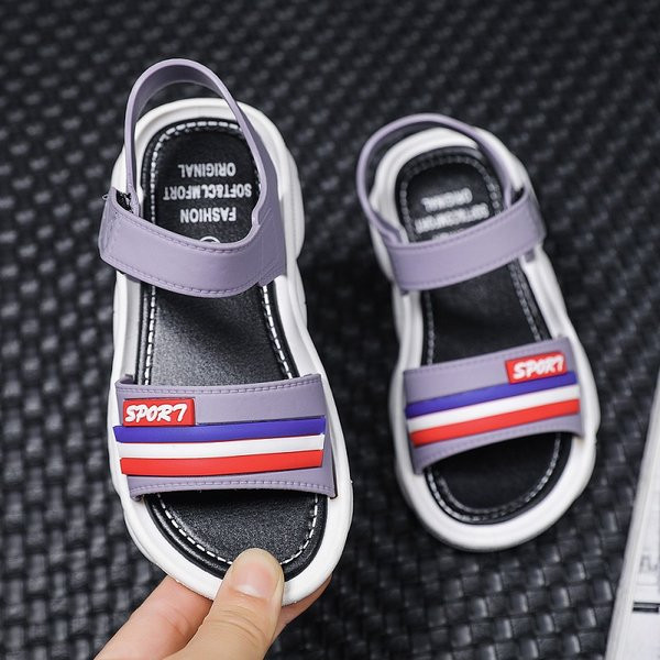 Bőr szandál fiúknak felirattal