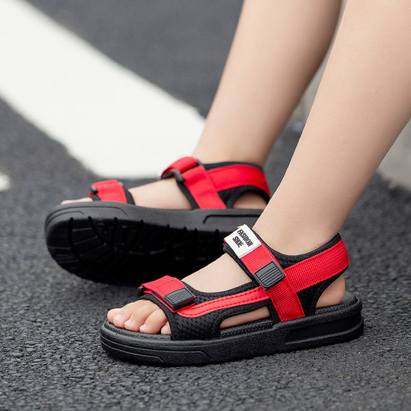 Gyermek textil szandál tépőzárral és felirattal