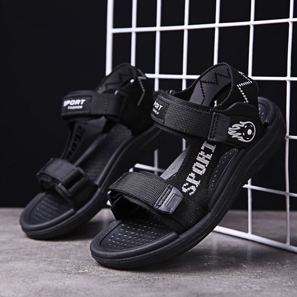 Gyermek textil szandál felirattal és matricákkal - három színben