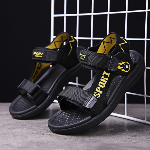 Gyermek textil szandál felirattal és matricákkal - három színben