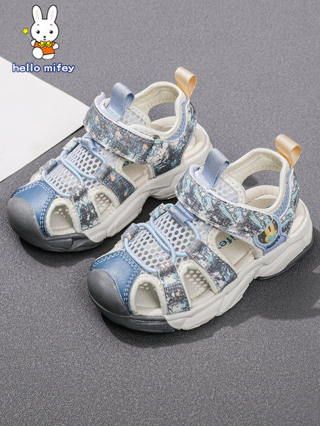 Zárt gyerekszandál fiúknak és lányoknak nyakkendővel és tépőzárral