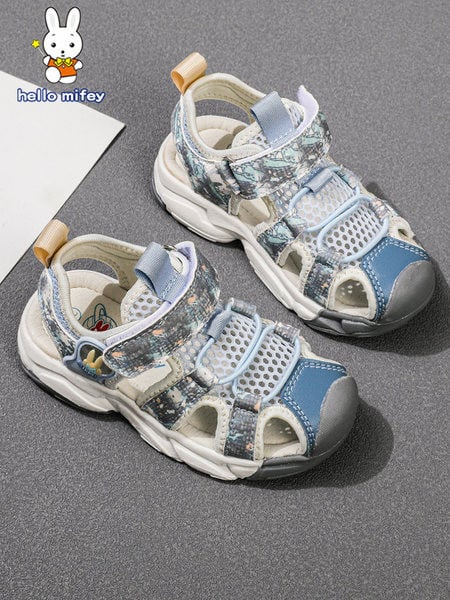 Zárt gyerekszandál fiúknak és lányoknak nyakkendővel és tépőzárral