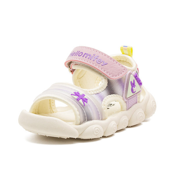 Gyermekszandál kék és lila foltokkal