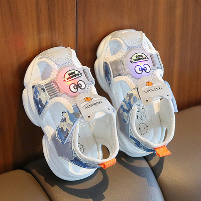 Gyerekszandál hálós anyagból és öko bőrből