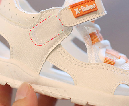 Zárt gyerekszandál eco bőrből és hálóból, tépőzárral