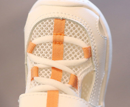 Zárt gyerekszandál eco bőrből és hálóból, tépőzárral