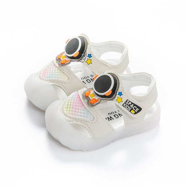 Gyermek szandál fehér és rózsaszín matricákkal