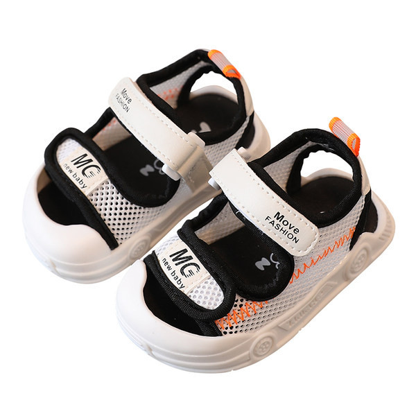 Καλοκαιρινά κλειστά σανδάλια με διχτυωτό και βέλκρο για αγόρια και κορίτσια