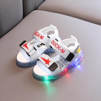 Детски сандали светещи за момчета с велкро лепенки