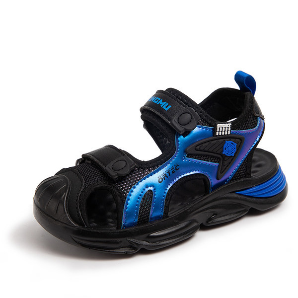 Bőr szandál tépőzárral és felirattal fiúknak