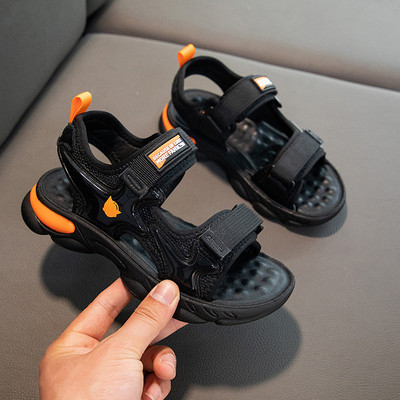 Fiú szandál textil pánttal és matricákkal