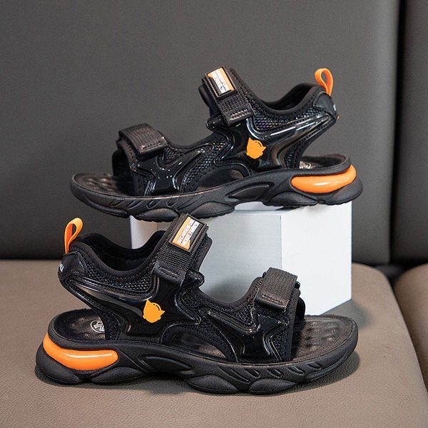 Fiú szandál textil pánttal és matricákkal