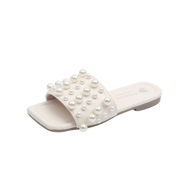 Moodsad laste nahast pärlitega sussid - tüdrukutele