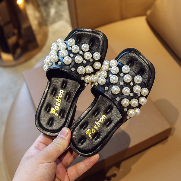 Παιδικές παντόφλες για κορίτσια με πέρλες