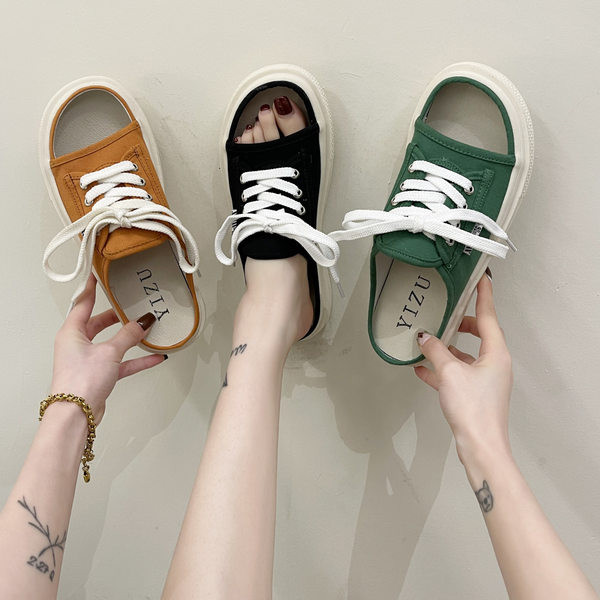 Νέο μοντέλο καλοκαιρινές παντόφλες για κορίτσια από ύφασμα με κορδόνια