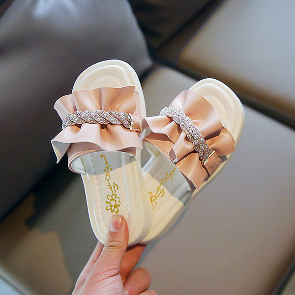 Μοντέρνες παιδικές παντόφλες με πέτρες για κορίτσια