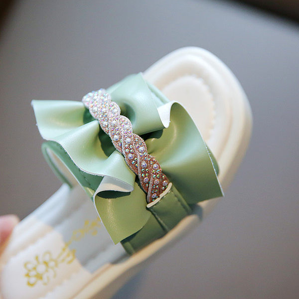 Μοντέρνες παιδικές παντόφλες με πέτρες για κορίτσια