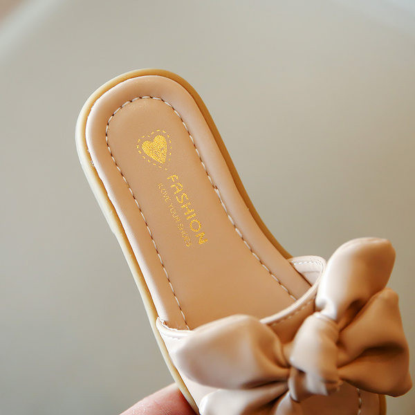 Παντόφλες για κορίτσια με οικολογική δερμάτινη κορδέλα