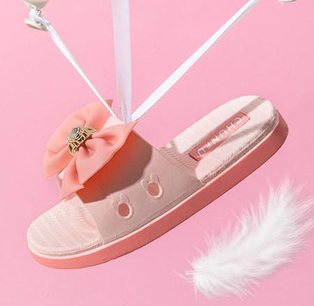 Papucs lányoknak 3D elemmel - különböző modellek