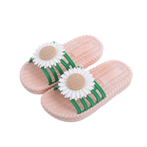 Gumi papucs lányoknak 3D virággal