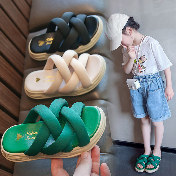 Νέο μοντέλο παιδικές παντόφλες με σταυρωτά λουράκια για κορίτσια