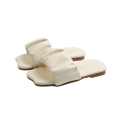 Női bőr papucs új modellje, alacsony, négyszögletes sarokkal